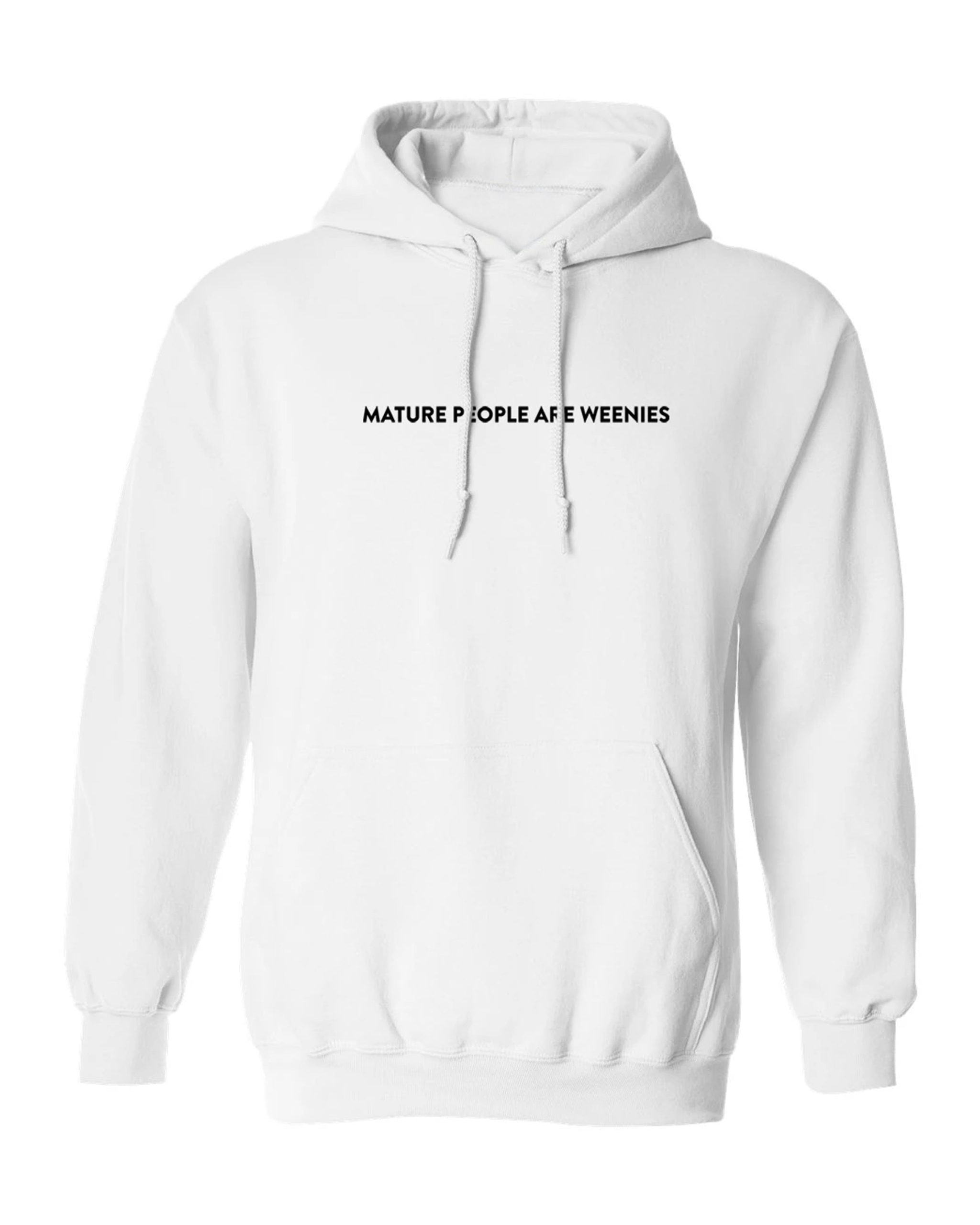 Mature People are Weenies White Hoodie - Official Baylen Levine Online 